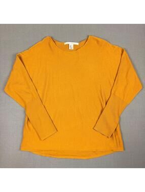Max Studio 100% Merino Wool Long Sleeve Sweater Women's XL Mustard Yellow